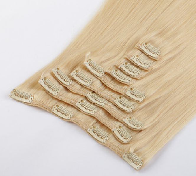100% Real human hair clip in extensions XS033